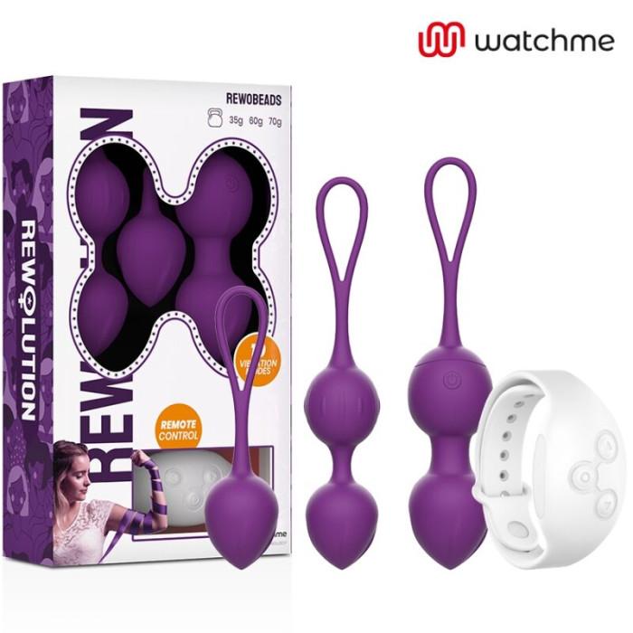 Obsenza - Rewobeads Vibrierball Set mit Watchme-Technologie und Fernbedienung - Lila - Image 1