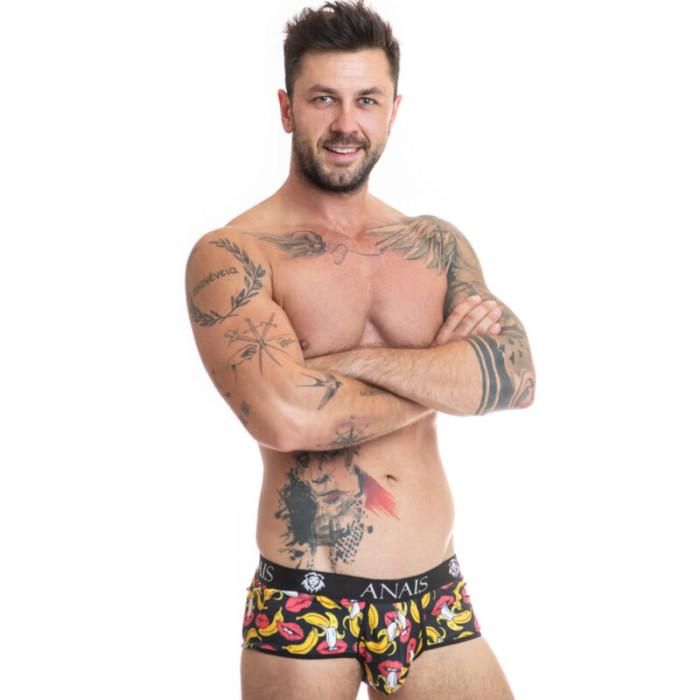 Obsenza - Banana Print Lycra Briefs for Men by ANAIS Luxury Lingerie - Black - Image 1