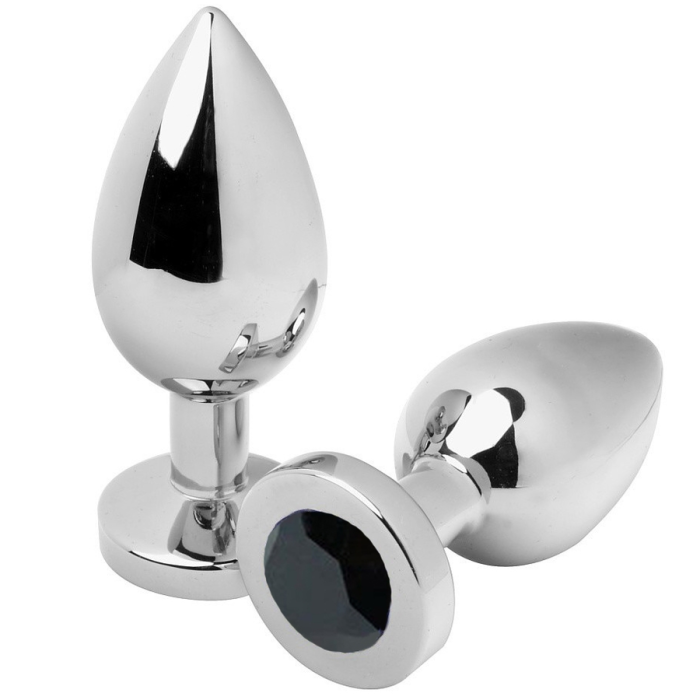 Obsenza - METAL HARD Anal Plug mit Diamant-Design, Klein 5,71 cm - Schwarz - Image 1