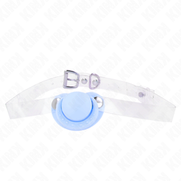 Obsenza - Gag en forme de sucette bleu clair ajustable 43-60 cm pour BDSM et soumission - Image 1