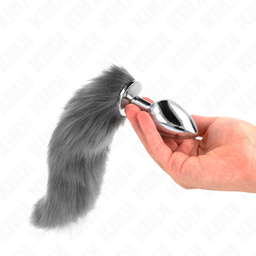 Obsenza - KINK Large Anal Plug with Synthetic Tail for Enhanced Play - Gray - Image 1