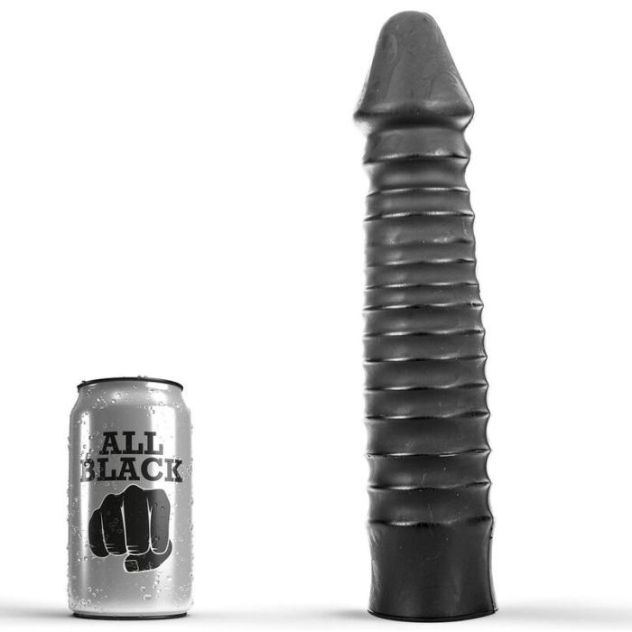 Obsenza - ALL BLACK - Großer gerippter Dildo 26 cm für intensives Vergnügen - Schwarz - Image 1