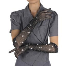 Obsenza - 957469 guantes transparentes con brillo negro s/m - Image 1
