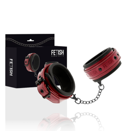 Obsenza - Algemas de Couro Vegano com Forro de Neoprene para BDSM e Jogos de Bondage - Vermelho - Image 1