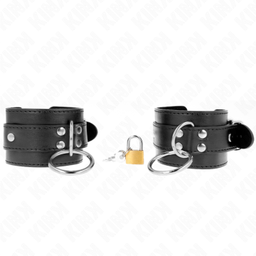 Obsenza - KINK Veriegelte Handgelenkfesseln mit O-Ring, verstellbar 20-28 cm - Schwarz - Image 1