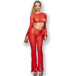 Obsenza - Conjunto de Lingerie CHILIROSE CR 4648 Top e Calça Vermelha S/L - Image 1