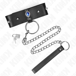 Obsenza - Collar con Correa Ajustable de 65 cm con Diamantes Azules para Control y Elegancia - Azul - Image 1