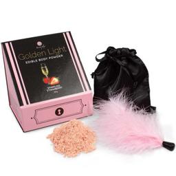 Obsenza - Golden Sparkling Strawberry Edible Powder Kit with Feather Tickler - Image 1
