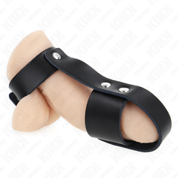 Obsenza - Leather Penis Cage Ring with Adjustable Ball Divider for Enhanced Control and Pleasure - Image 1
