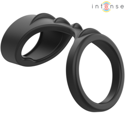 Obsenza - Anneau Pénis Double Silicone Noir Modèle 3 INTENSE THEO pour Performance et Plaisir - Noir - Image 1