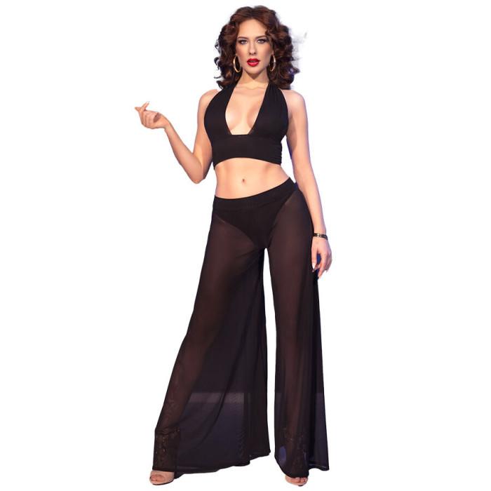 Obsenza - Conjunto de top y pantalón en negro cr 4857 para sensuales oentos - - Image 1