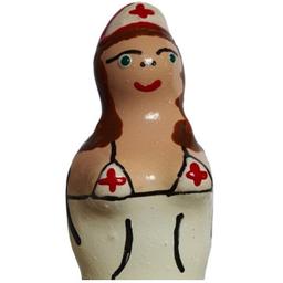 Obsenza - Preservativo decorativo pintado a mano enfermera morena - Image 1