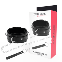 Obsenza - Darkness Padded Metal Locking Posture Collar with Leather Chain - Image 1