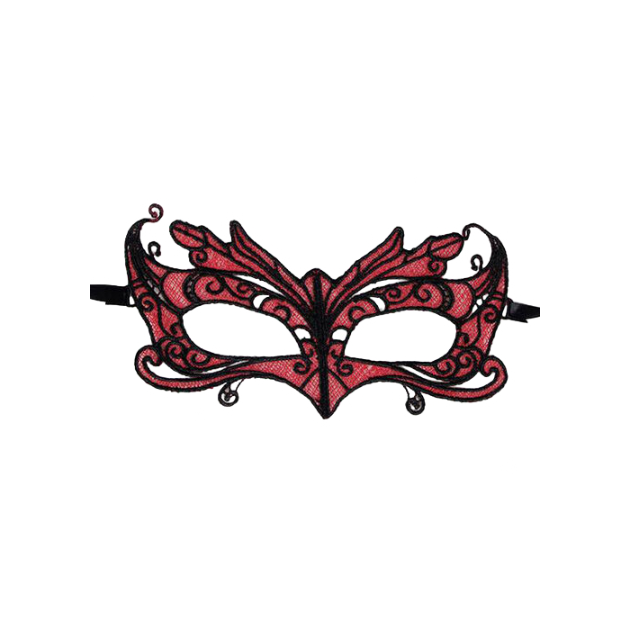 Obsenza - Lace mask with red details - Image 1