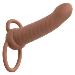 Obsenza - Maxx Ribbed Dual Penetrator con 10 Vibrazioni Marrone - Image 1