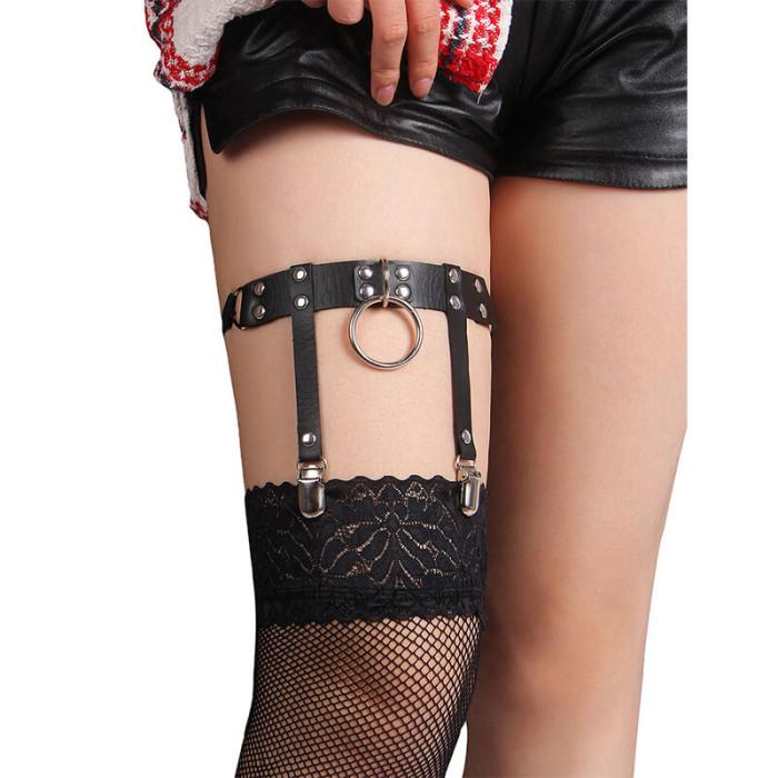 Obsenza - Verstellbare Punk-Strumpfhose aus Leder für Damen - OS - Image 1