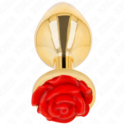 Obsenza - Plug Anal Ouro Rosa Vermelho Tamanho L - Elegância e Prazer Seguro - Vermelho - Image 1