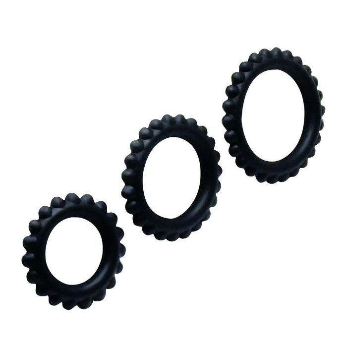 Obsenza - Set Titan 3 Anneaux de Serrage pour Plaisirs Intenses - Noir - Image 1