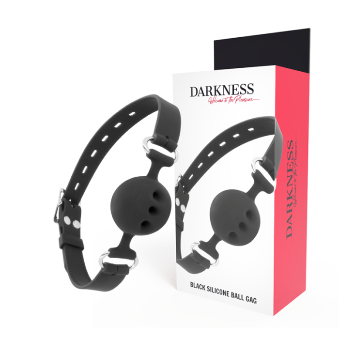 Obsenza - Darkness Breathable Silicone Gag for Advanced BDSM Play - Black - Image 1