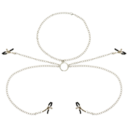 Obsenza - Ohmama Fetisch Nippelklemmen Set mit Kette – Hochwertiges BDSM Zubehör - OS - Image 1