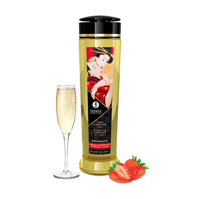 Obsenza - Aceite de Masaje Erótico Romance con Aroma a Fresas y Cava de Shunga - 100ml - Image 1