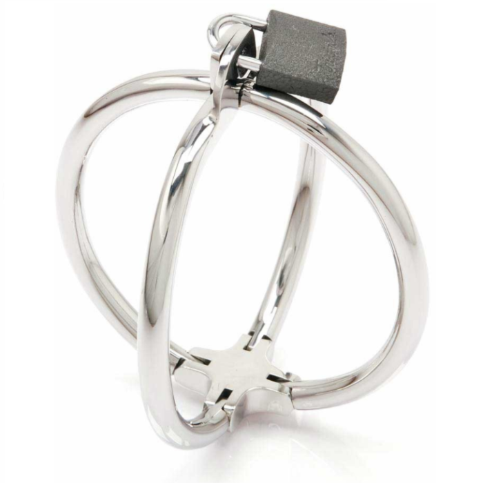 Obsenza - Stainless Steel Criss Cross Handcuffs Restraints for Dominance - Image 1