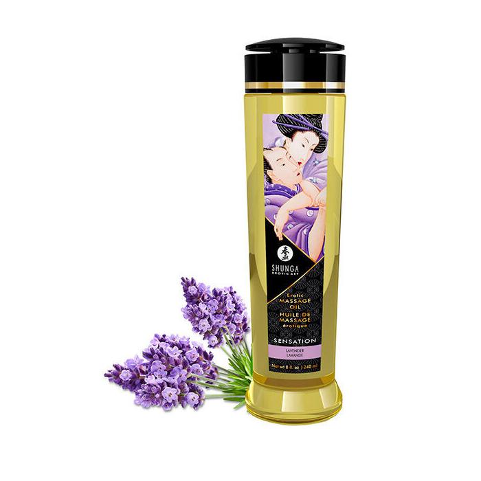 Obsenza - Shunga Sensation Erotisches Massageöl mit Lavendel-Aroma - 240ml - Image 1