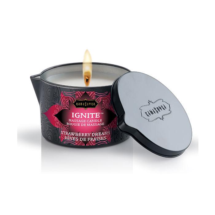 Obsenza - Kamasutra Strawberry Dreams Massage Candle 170g for Sensual Aromatherapy - Image 1