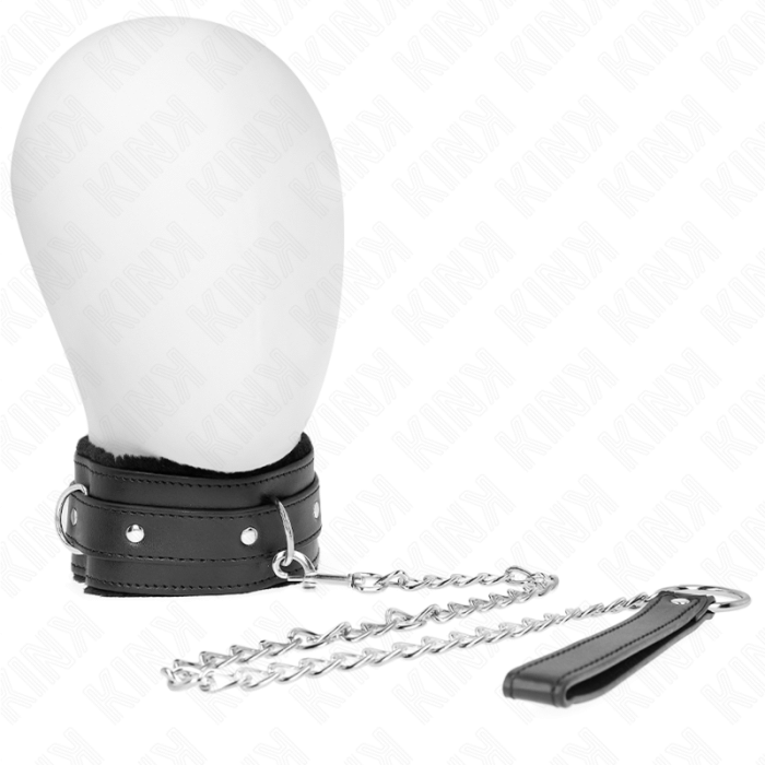 Obsenza - KINK Adjustable Black Collar with Leash 65 cm for Control and Submission - Black - Image 1