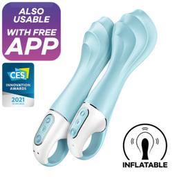 Obsenza - Vibratore Gonfiabile Air Pump 5+ G-Spot con App Satisfyer - Blu Cielo - Image 1