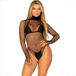 Obsenza - Teddy Collo Alto in Rete Elegante e Seducente by LEG AVENUE - OS - Image 1