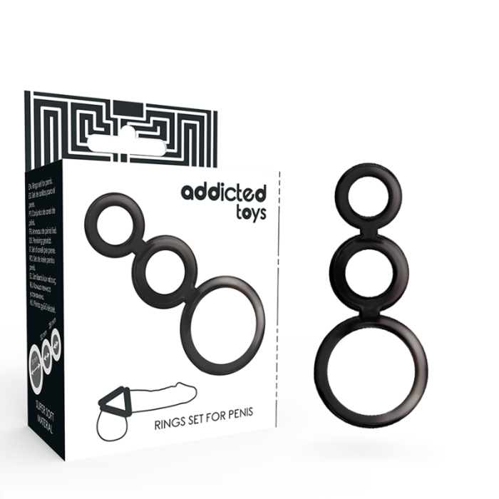Obsenza - Set de Anillos para Pene y Testículos ADDICTED TOYS para Placer Intenso - Image 1