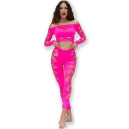 Obsenza - Conjunto de Top e Leggings sem Costura Fúcsia CHILIROSE - S/L - Image 1