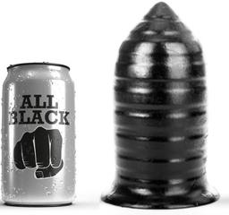Obsenza - Premium All Black Ribbed Anal Plug 16 cm for Intense Sensation - Black - Image 1