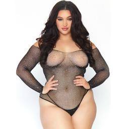 Obsenza - Bodystocking de Red de Malla con Brillantes Leg Avenue - OS - Image 1