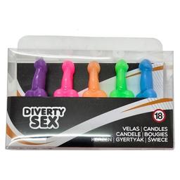 Obsenza - Caixa com 5 Velas em Forma de Pênis Coloridas para Decoração e Festa - Image 1