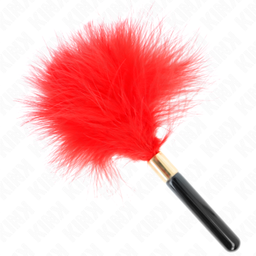 Obsenza - Plumas para Cosquillas KINK en Metal Dorado Rojo 18 cm - Rojo - Image 1