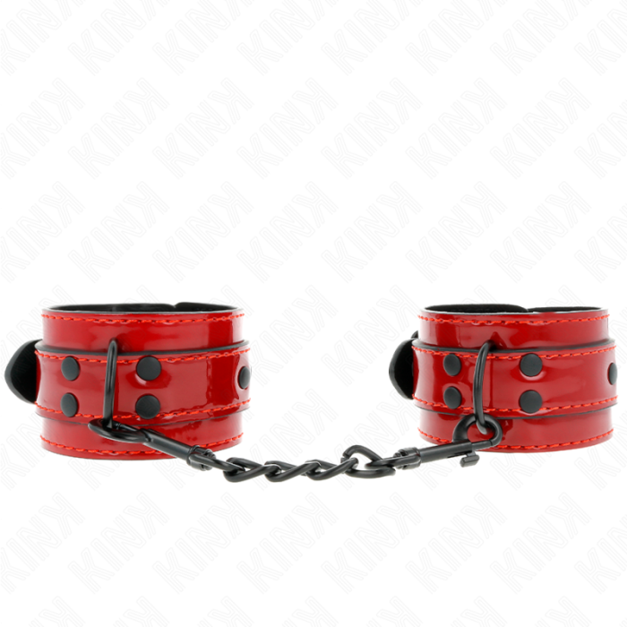 Obsenza - Elegant Dark Red Wrist Cuffs 23 x 5 cm for BDSM Control and Style - Red - Image 1