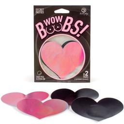 Obsenza - SecretPlay Wow Boobs Heart Nipple Covers for Sensual Confidence - OS - Image 1