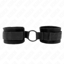Obsenza - Beginner Pelz Handmanschetten 25 cm mit O-Ring 4 cm verstellbar - Schwarz - Image 1