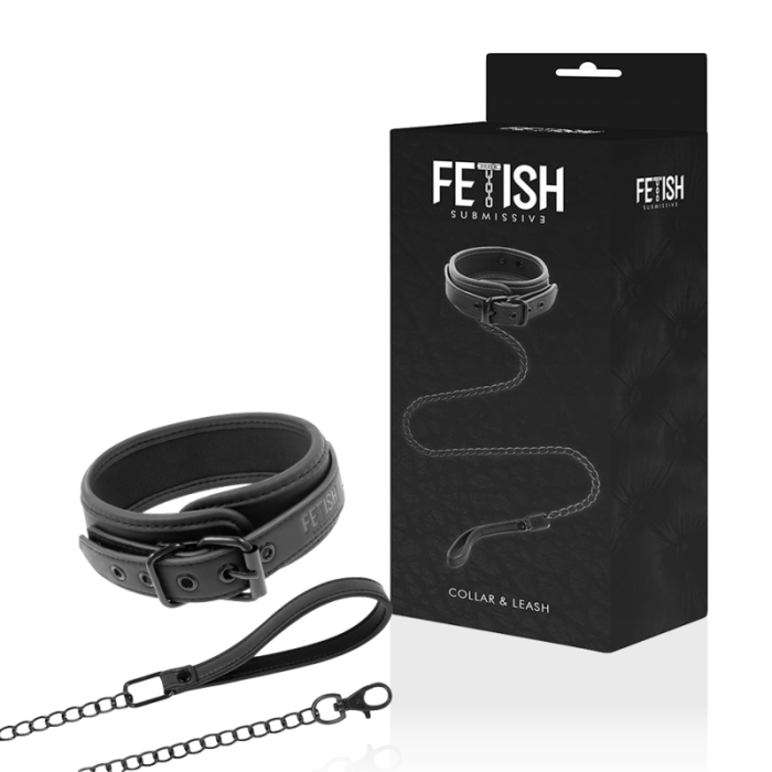 Obsenza - FETISH SUBMISSIVE BDSM Halsband mit Leine und Neoprenfutter - Image 1
