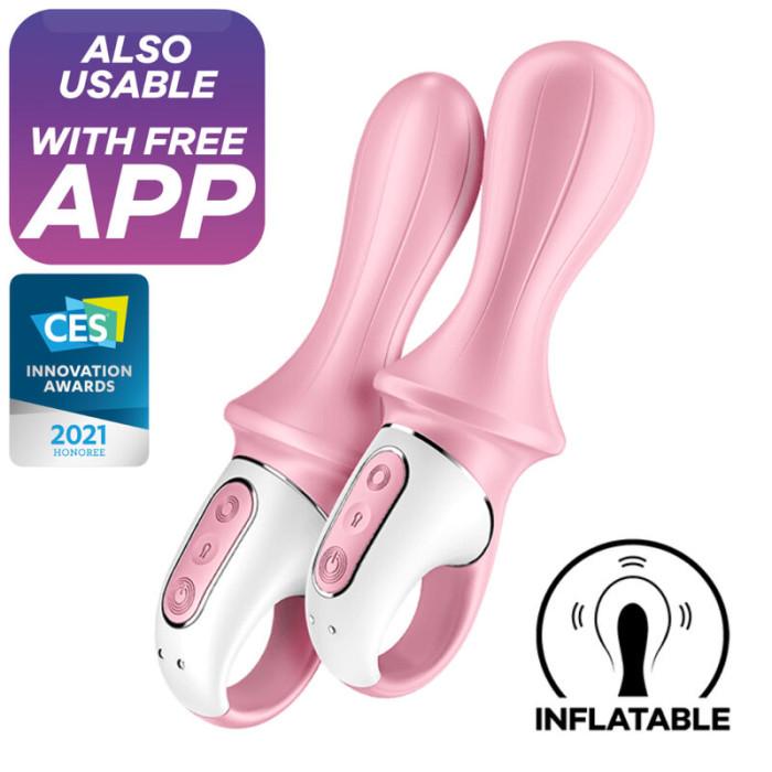 Obsenza - Vibromasseur Anal Gonflable Air Pump Booty 5+ Satisfyer - Rose - Image 1