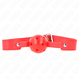 Obsenza - KINK Roter atmungsaktiver Ballknebel 4,5 cm mit Verstellbarem Gurt - Rot - Image 1