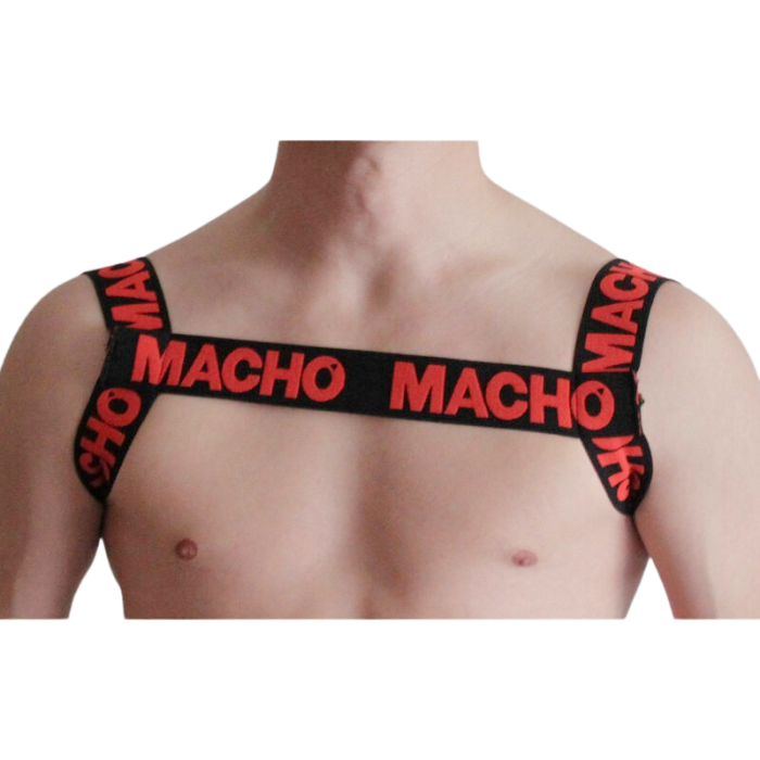 Obsenza - Imbracatura Elastica Maschio a Forma ad H MACHO Underwear - Rosso - Image 1