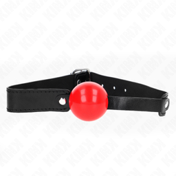 Obsenza - Bola TPE Macia 4cm Gag Modelo 1 Ajustável 41-61cm KINK - Preto/Vermelho - Image 1