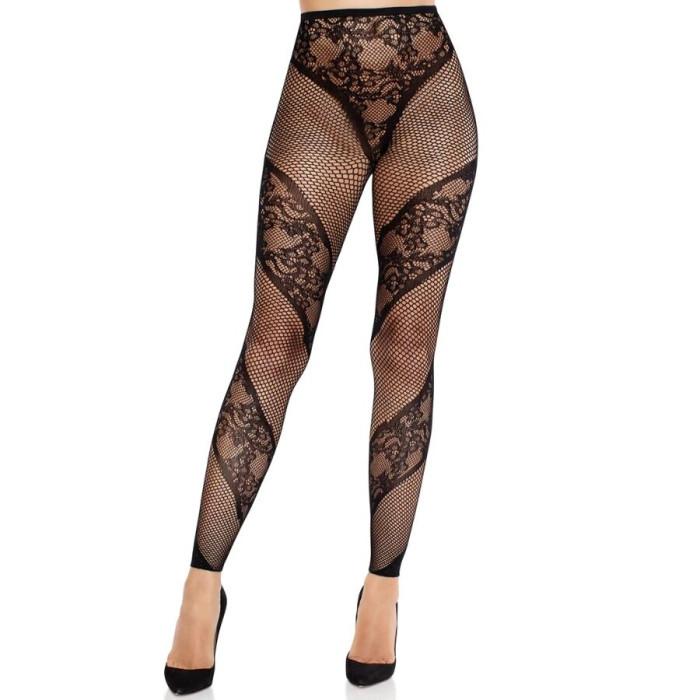Obsenza - Collants Sans Pied en Dentelle Transparente pour Élégance et Séduction - TU - Image 1