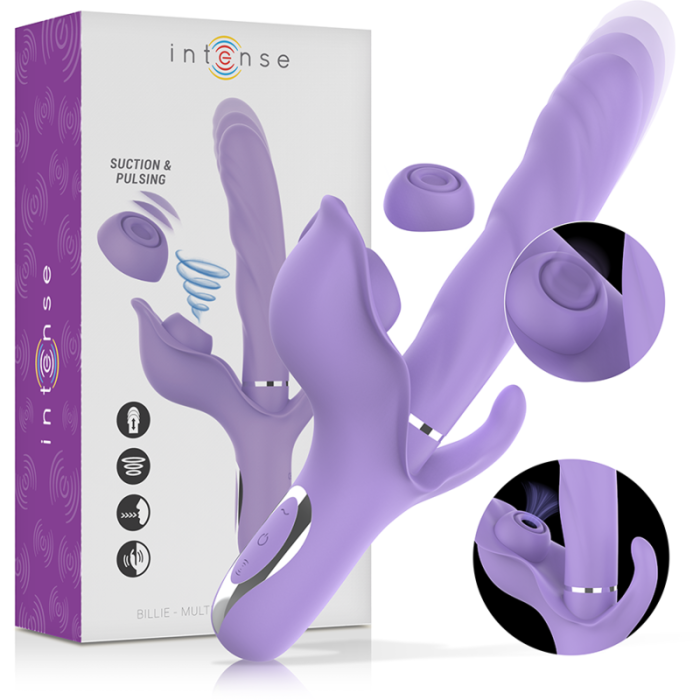 Obsenza - Intense Billie Rechargeable Multifunction Rabbit Vibrator with Stimulating Waves - Purple - Image 1