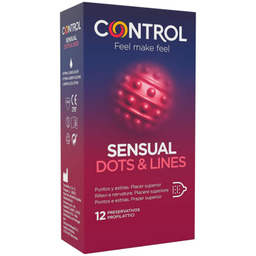 Obsenza - Control Sinnliche Punkte &amp; Linien Kondome – 12 Stück für Mehr Stimulation - Image 1