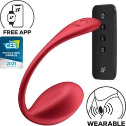 Obsenza - Estimulador portátil de punto G con control remoto y app gratuita de SATISFYER - Rojo - Image 1