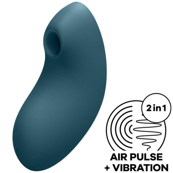 Obsenza - Vulva Lover 2 Estimulador y Vibrador Air-Pulse Azul de Satisfyer - Image 1